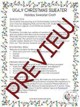 Free Ugly Christmas Sweater Craft | Holiday Sweater Craft