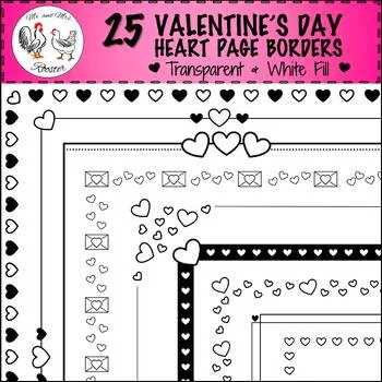 Valentine's Day Borders and Frames - Mr and Mrs Rooster