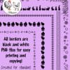 Easter and Spring Borders and Frames | Black & White Bunny, Eggs, Flowers