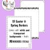 Easter and Spring Borders and Frames | Black & White Bunny, Eggs, Flowers