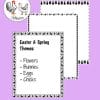 Easter and Spring Borders and Frames | Black & White Bunny, Eggs, Flowers