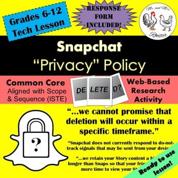 Snapchat Privacy Policy - Technology Lesson Plan - Mr and Mrs Rooster