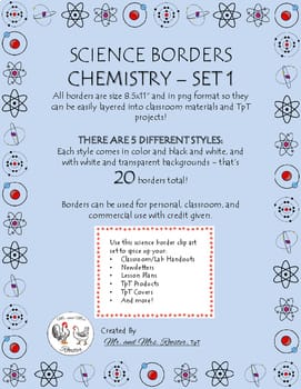 Science Page Borders: Chemistry - Set 1 | Portrait Borders