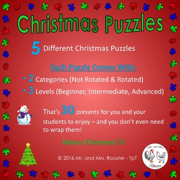 Christmas Puzzles - Google Slides Puzzles - Mouse Skills Technology Activity