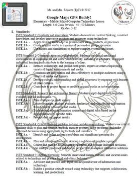 Google Maps - GPS Buddy | Technology Lesson Plan | Grades 3-12