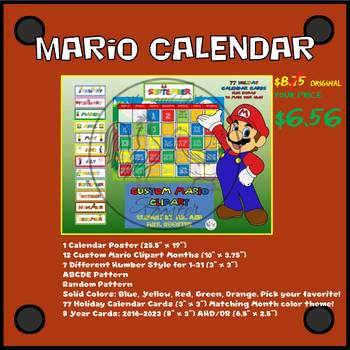 Mario Classroom Bundle Gold Edition - Calendar, Name Plates, Hundreds, Etc.