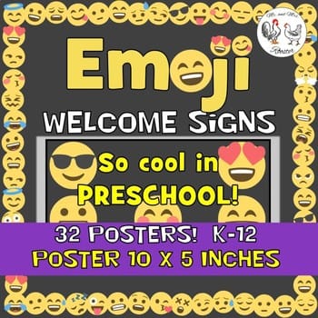 Emoji Posters - Welcome Signs PK-12 Emoji Theme Decor - Mr and Mrs Rooster Emoji Posters - Welcome Signs PK-12 Emoji Theme Decor - Mr and Mrs Rooster