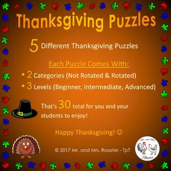 Thanksgiving Puzzles - Google Slides Puzzles - Mouse Skills Technology Activity