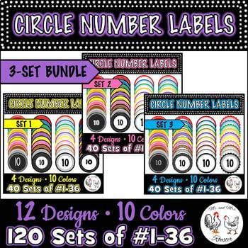 120 Circle Number Labels BUNDLE - Mr and Mrs Rooster 120 Circle Number Labels BUNDLE - Mr and Mrs Rooster