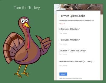 Thanksgiving Digital Breakout - Turkey Escape! | Thanksgiving Escape Room