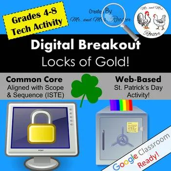 St. Patrick's Day Digital Breakout Locks of Gold | St. Patrick’s Escape Room - Mr and Mrs Rooster