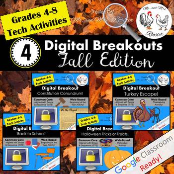 Fall Digital Breakout BUNDLE - Mr and Mrs Rooster Fall Digital Breakout BUNDLE - Mr and Mrs Rooster