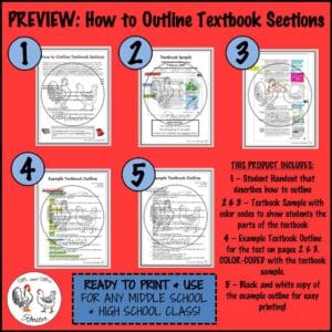 How to Outline Textbook Sections - Any Subject - Mr and Mrs Rooster